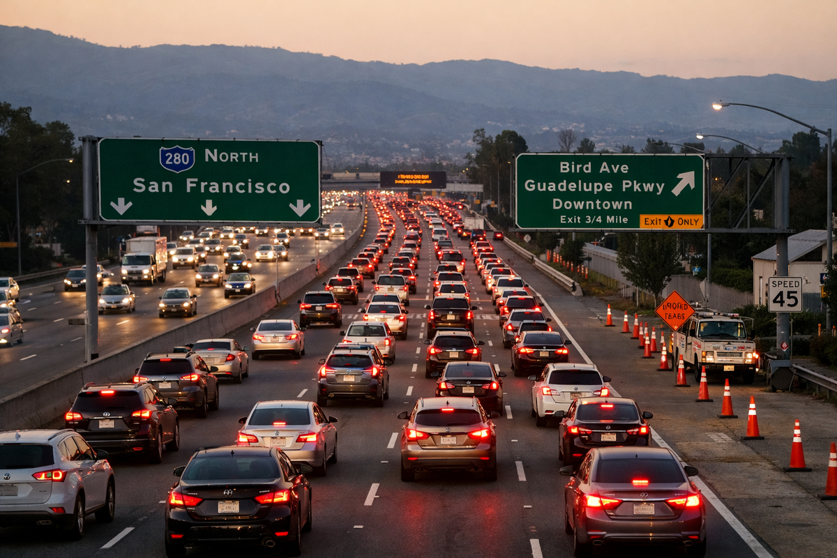 Traffic & Road Updates: Lane Reductions Continue on I-280 and US-101 in San Jose