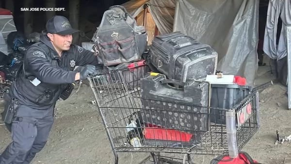 San Jose Police Recover Stolen Tools Near Homeless Encampment